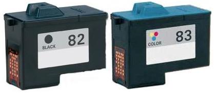 Lexmark 82 (18L0032) Black and Lexmark 83 (18L0042) Colour High Capacity Remanufactured  Ink Cartridges
